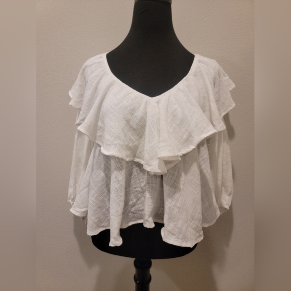 Brand new with tags Free People Zuri Ruffle Blouse Size X-Small - Picture 4 of 9